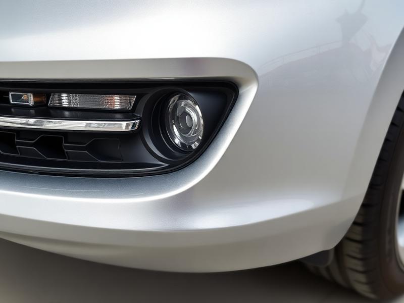 Repaired silver car bumper